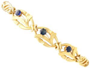 Antique Basaltic Sapphire Yellow Gold Bracelet