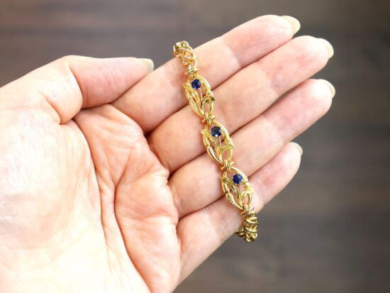 Cushion Cut Sapphire Bracelet