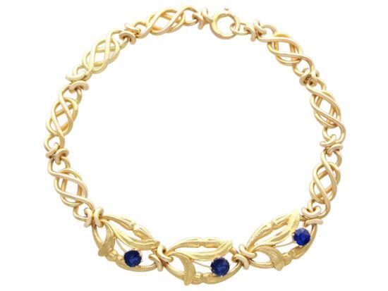 Antique Sapphire Gold Bracelet Front