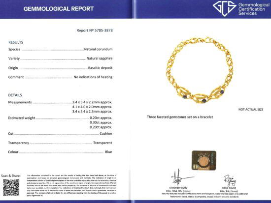 Sapphire Grading Card With Bracelet