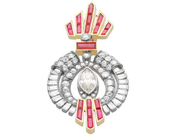 vintage Mozambique Ruby and diamond earring
