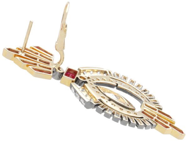 art deco ruby earrings fastening open