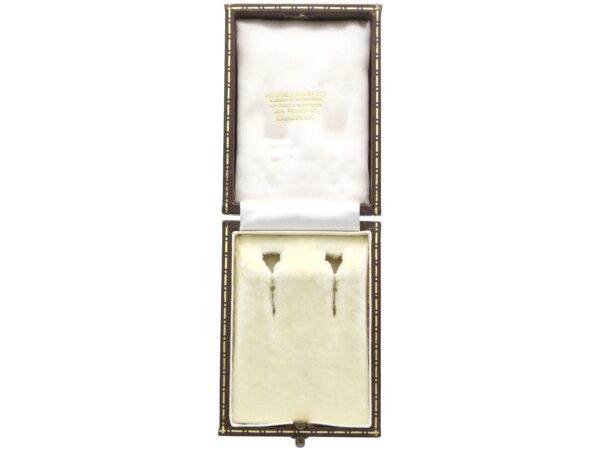 box open for vintage Art Deco Ruby Diamond Earrings