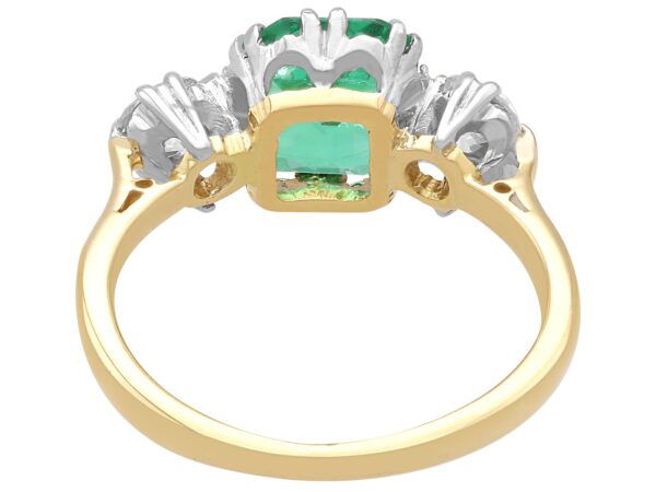 reverse of emerald trilogy engagement ring