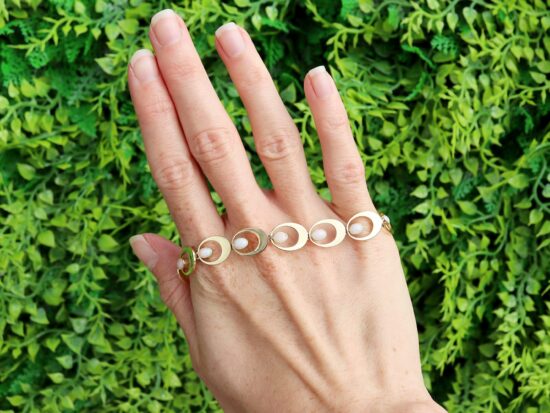 Gold And Pearl Bracelet Outdoors
