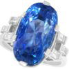 cushion cut Ceylon sapphire ring