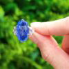 cushion cut Ceylon sapphire ring outside