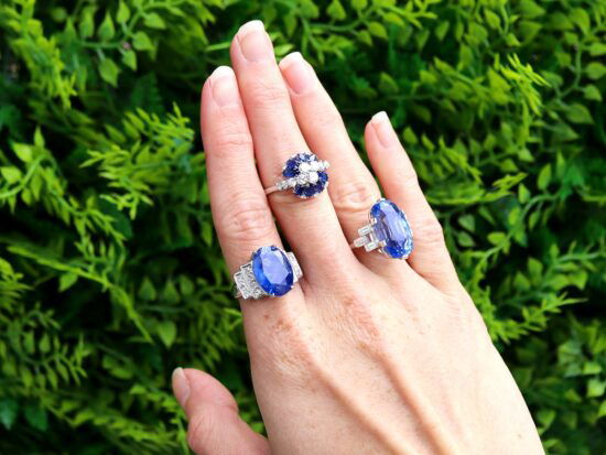 sapphire rings on hand