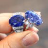 large cushion cut Ceylon sapphire ring