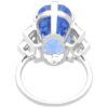 underside cushion cut Ceylon sapphire ring