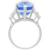 side profile cushion cut Ceylon sapphire ring