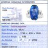 cushion cut Ceylon sapphire ring grading card