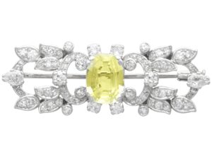 Antique Yellow Sapphire Brooch