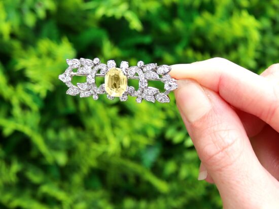 3.18ct Yellow Sapphire Brooch