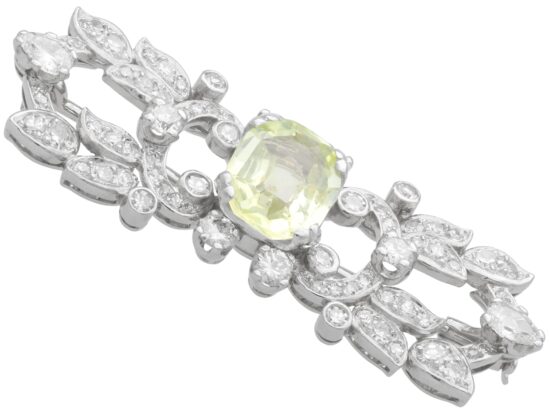 Yellow Sapphire Brooch Close Up