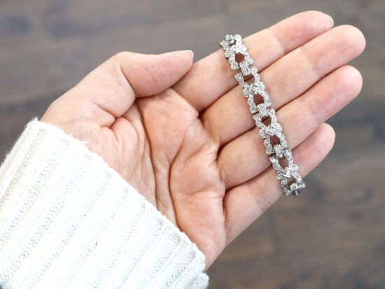 1920s Diamond Platinum Bracelet