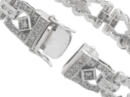 Diamond Platinum Bracelet Open
