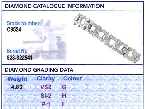 Diamond Grading Card With Bracelet