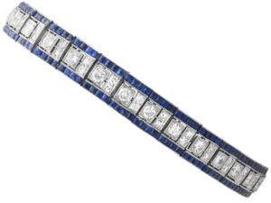 Antique Sapphire Diamond Platinum Bracelet