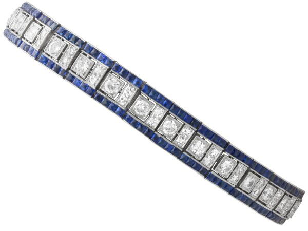 Antique Sapphire Diamond Platinum Bracelet