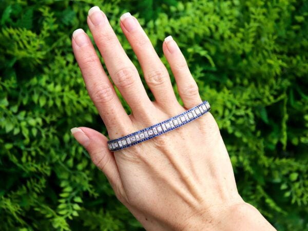 Platinum Sapphire Diamond Bracelet Outdoor