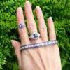 Antique Diamond and Sapphire Line Bracelet Outdoor