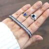 Antique Diamond and Sapphire Line Bracelet