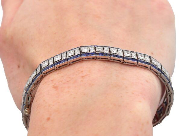 Sapphire Diamond Bracelet Worn Shot