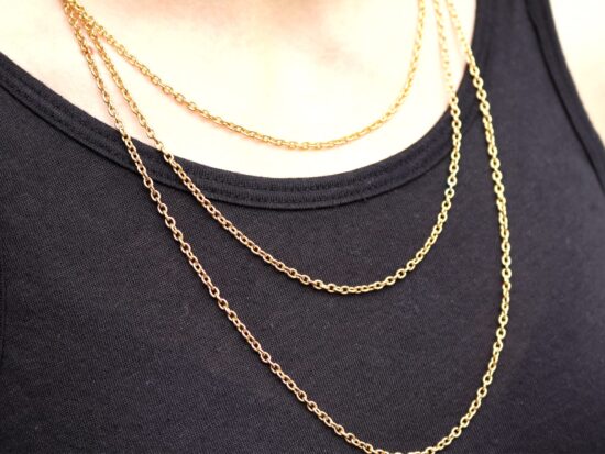 French Longuard Necklace Wearing Shot