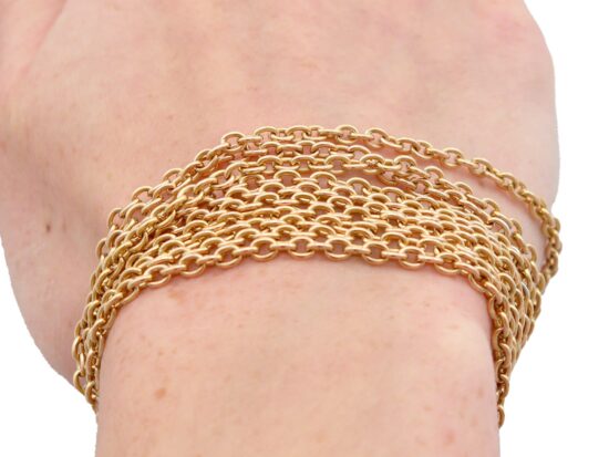 French Gold Chain Wrist Closeup