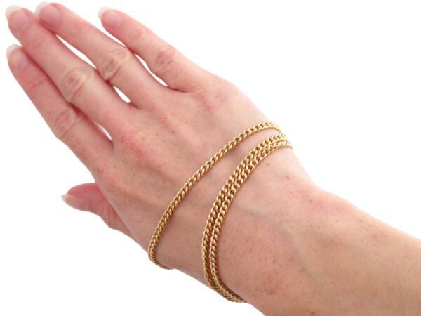Yellow Gold Watch Chain On Wrist