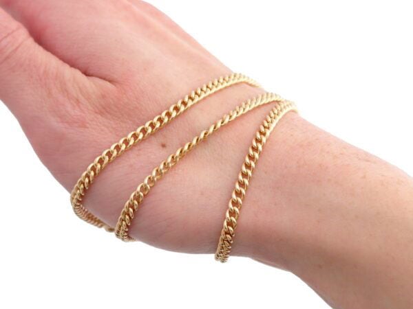 Antique Gold Chain Worn on Wrist Close-Up