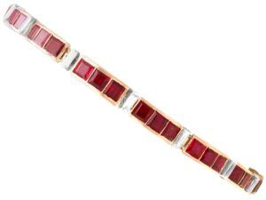 Vintage Ruby Diamond Rose Gold Bracelet