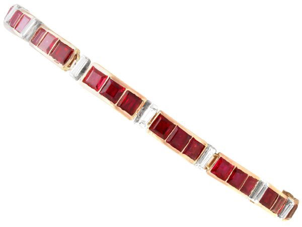 Vintage Ruby Diamond Rose Gold Bracelet