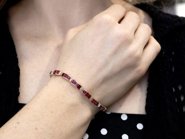 Ruby Diamond Gold Bracelet