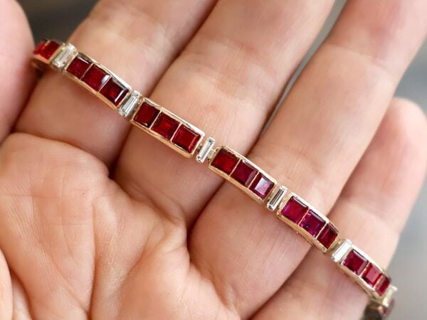 Vintage Rose Gold Ruby Bracelet