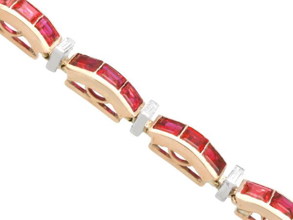 Ruby Diamond Gold Bracelet Detail
