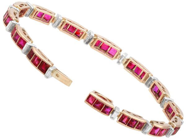 Ruby Diamond Bracelet Clasp Open