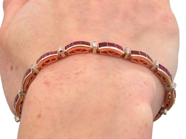 Ruby Gold Bracelet Worn Close-Up