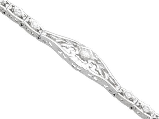 Diamond White Gold Bracelet Angled
