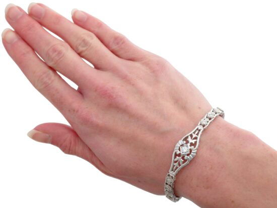 Diamond White Gold Bracelet On Wrist