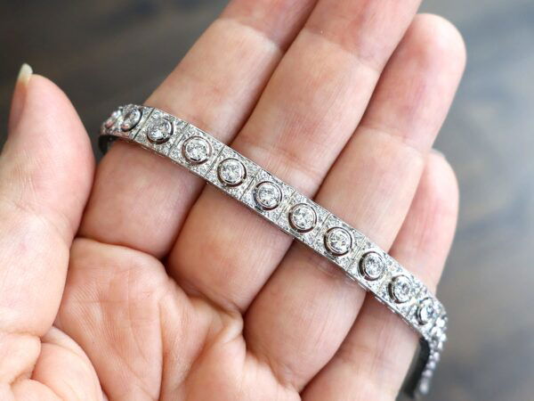Antique Diamond White Gold Bracelet