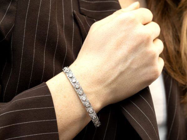 Antique Diamond Bracelet On Wrist