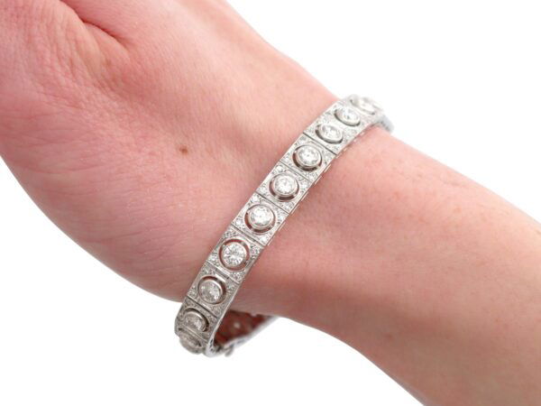 Antique Diamond Bracelet Worn Close-Up