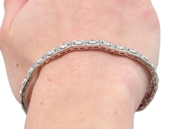 Antique Diamond Bracelet On Wrist