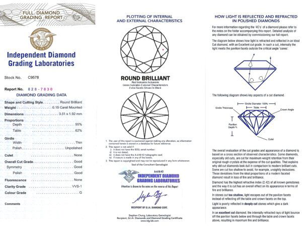 4.67 Carat Diamond Grading Card