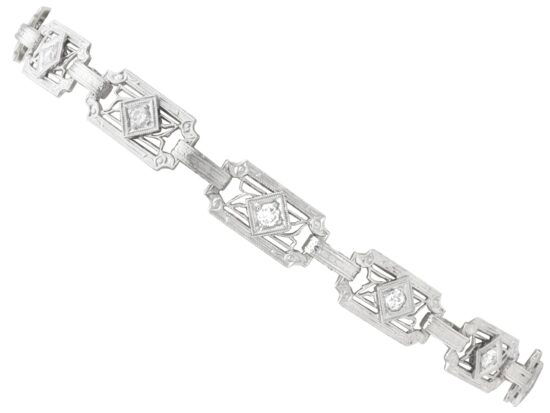 Art Deco Diamond Gold Bracelet
