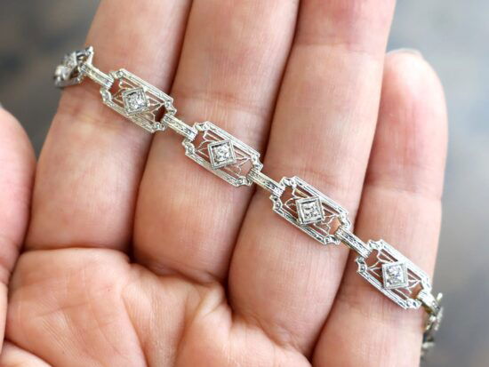 Antique Diamond Yellow Gold Bracelet
