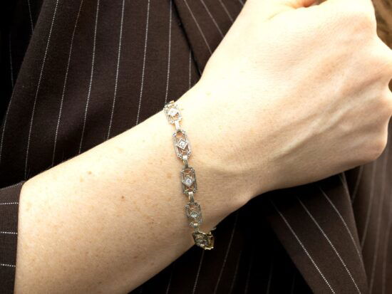Diamond Gold Bracelet On Wrist