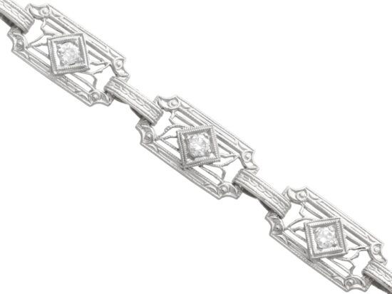 Diamond Set Platinum Link Detail